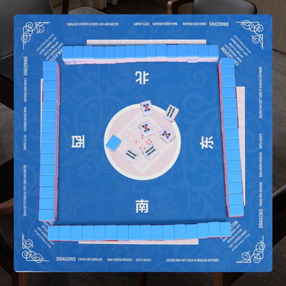 Grusce Large Size Rubber Mahjong Table Mat for Board Games Versatile Foldable Noise Reduction Mahjong Mat With Anti Slip Bottom for Poker Card Games Tile Games
