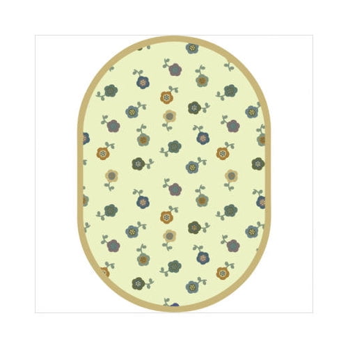 Joy Carpets 1536BB-02 Awesome Blossom Soft 3 ft.10 in. x 5 ft.4 in. Oval WearOn Nylon Machine Tufted- Cut Pile Just for Kids Rug