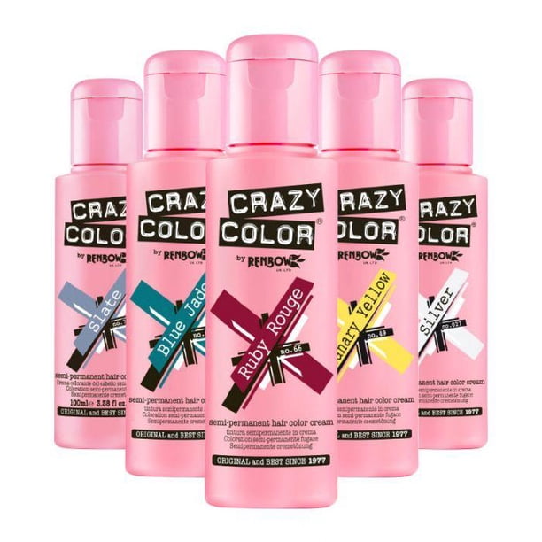 Coloration Crème Semi-Permanente Crazy Color 100 Ml - Sans Ammoniaque, Sans Peroxyde - Pour Cheveux - Fabriqué Au UK