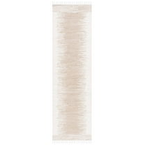 SAFAVIEH Montauk Rowina Geometric Cotton Runner Rug, Beige, 2'3" x 11'