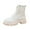 Beige, variant on Beige Ankle Boots For Womens Round Toe Chunky Heel French Style Solid Casual Comfortable Versatile Leisure Outdoor Wear Footwear Size 36