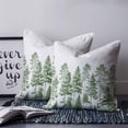 thumbnail image 3 of Green Pine Tree Throw Pillow Covers, Soft Pillowcases with Invisible Zipper, Vintage Watercolor Botanical Decorative Square Pillow Cushion Covers for Living Room Couch Sofa Bed 24x24 Inches, 3 of 8