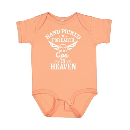

Inktastic Handpicked for Earth by My Opa in Heaven with Angel Wings Gift Baby Boy or Baby Girl Bodysuit