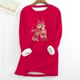 thumbnail image 1 of Pntutb Mujeres Sudadera de lana gruesa Estampado de Navidad Terciopelo Cálido O-cuello Ropa interior top Pntutb Pntutb-4542, 1 of 3