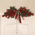 thumbnail image 3 of xiaxaixu Guirlande de Noël, Guirlande Lumineuse pour Porte d'Entrée avec Ruban Nœud et Baies Rouges pour la Maison, 3 of 9