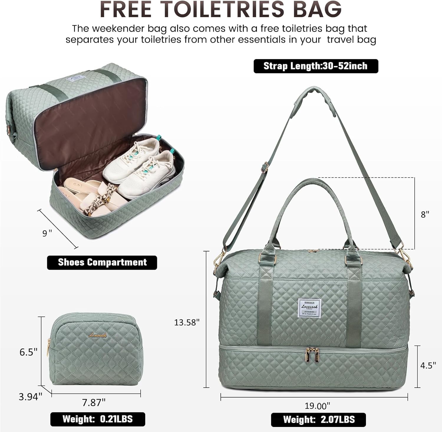 Travel Duffle Bag,Weekender Bags for Women with Shoe Compartment，Carry on Overnight Bag with Toiletry Bag,Gym Duffel Bag with Wet Pocket, Hospital Bags for Labor and Delivery