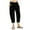 Black, variant on SwiftWear Boho Cotton Linen Capris for Women Loose Wide-Leg Silhouette & Elastic Waist S-3XL