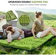 thumbnail image 6 of SUMMIT Double Sleeping Pad for Camping, Self Inflating 4" Extra Thick Camping Sleeping Pad for 2 Person with Pillow, Built-in Foot Pump, Portable Sleeping Mat for Backpacking, Hiking, Travel Tent, 6 of 14
