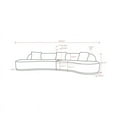 thumbnail image 4 of Pasargad Home Simona Collection Modern Curved Sofa, Ivory, 4 of 4
