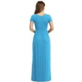 thumbnail image 4 of Asklazy Women's Short Sleeve Loose Plain Maxi Dresses Casual Long Dresses with Pockets,US Size,S,Nile blue, 4 of 11