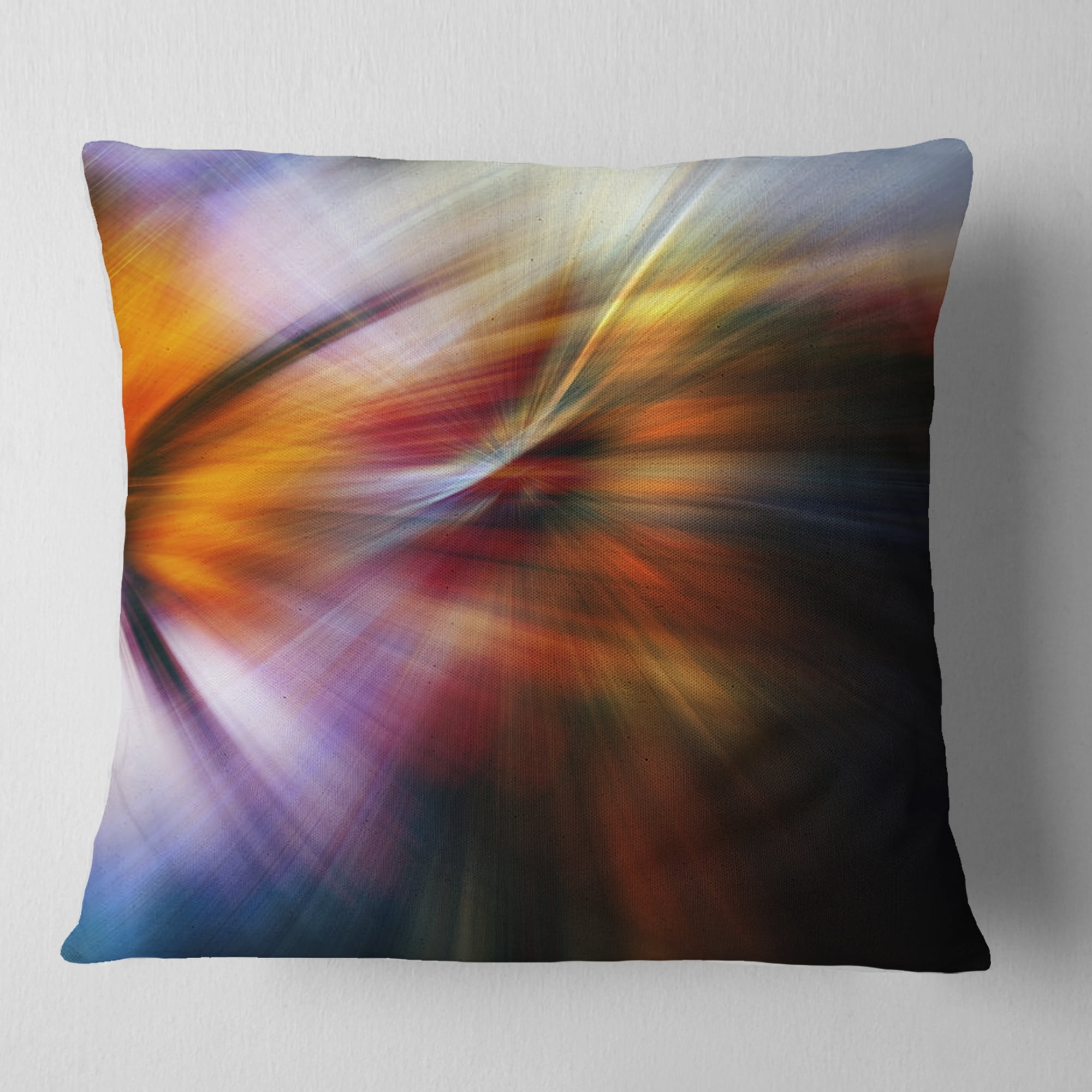 Designart Red Orange Fusion of Hues - Abstract Throw Pillow - 18x18