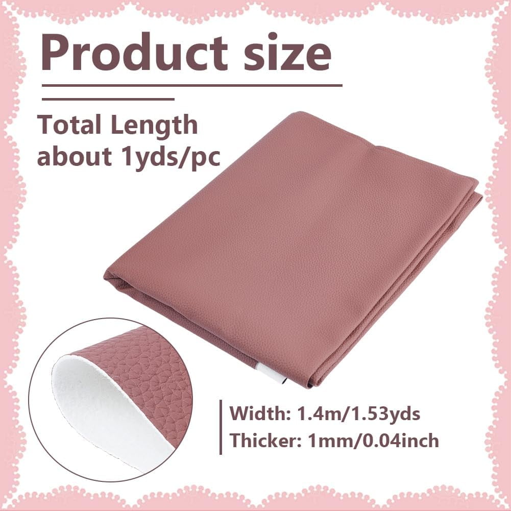 1 Yard Lichee Pattern PVC Leather Fabric for DIY Bag Clothing Accessories Dark Red 1400x1mm