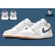 thumbnail image 1 of N I-K-E A i r-Jor-dan 1 Low GS Shoes White Midnight Navy Gum 553558-146 Multi Size NEW, 1 of 6