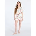 thumbnail image 3 of Joyspun Women’s Stretch Satin Short Sleeve Top and Shorts Pajama Set, Sizes XS-3X, 3 of 6