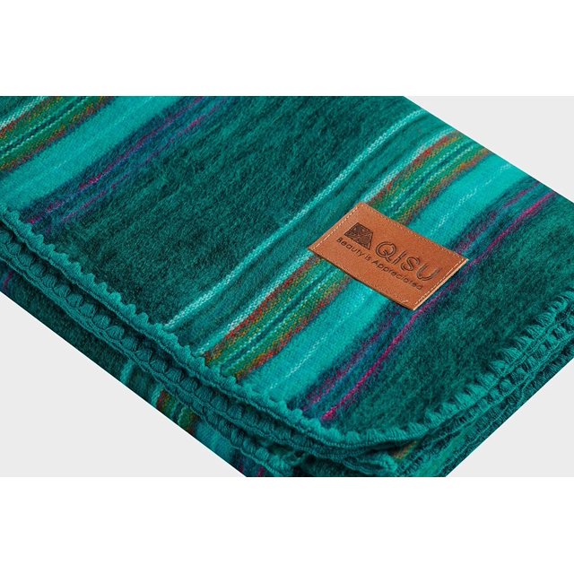 Qisu Alpaca Wool Blanket Throw Large, Beautiful, Warm, Variegated
