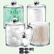 thumbnail image 1 of Juego de 4 recipientes de acrílico transparente para tocador de baño, 355 ml (12 oz) con tapa, 1 of 5