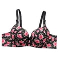 thumbnail image 3 of Loopsun Women Daily Floral Print Underwire Bra Comfortable Breathable Shaping Support Thin Wear, 3 of 5