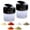 Black, variant on Bxaolu 2 Pack 4 in 1 Plastic Salt and Pepper Shaker, 4 Grids Flip Empty Spice Dispensers Travel Spice Container Compartment Seasoning Shakers with Lid Travel Spice Jars with Labels for Cooking BBQ