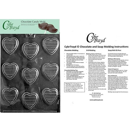 - Hearts With Ridges Valentine Chocolate Candy Mold with Exclusive Cybrtrayd Copyrighted Molding Instructions