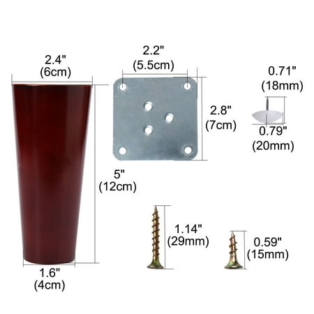 5 Wood Furniture Leg Chair Desk Cabinet Feet Replacement