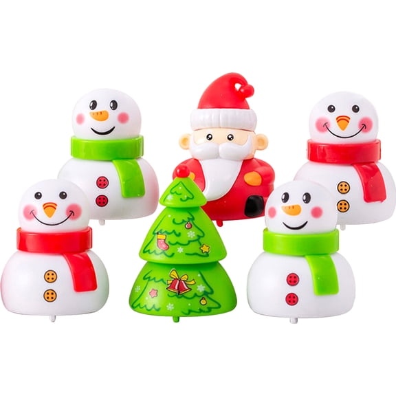 Lotatory 6pcs Xmas Pull Back Toys Kids Christmas Toys Xmas Party Desktop Ornament Kids Plaything