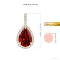 thumbnail image 3 of ANGARA Lab Grown 5 Ct Ruby Teardrop Pendant with Lab Diamond Halo for Women in 14K Yellow Gold (Size-12x10mm) | July Birthstone, Anniversary, Jewelry Gift for Women | Lab-Grown Ruby Necklace, 3 of 7