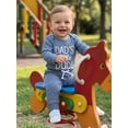 thumbnail image 4 of RUINIXCW Newborn Baby Boy Hospital Coming Home Outfit Waffled Romper Infant Baby Boys Fall Winter Clothes Dad's Little Dude Embroidery Long Sleeve Romper Pants Set, 4 of 9