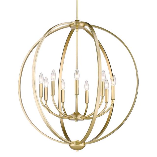 Golden Lighting 3167-9 OG Colson 9 Light Chandelier, Olympic Gold