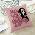 thumbnail image 5 of Halloween Pillow Covers 20x20 Inch Set of 2, Pink No You Hang Up Horror Ghost Design Throw Pillows Farmhouse Linen Funny Halloween Decorative Pillow Case for Couch Sofa Indoor Outdoor Decor, 5 of 6