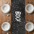 thumbnail image 6 of Black BOO Halloween Table Runner - 90 Inch Long, Kitchen Dining Table Runner Dresser Scarves, Cute Ghost Spooky Star Moon Dots Farmhouse Decor for Coffee Tables Wedding Party Banquet, 6 of 8