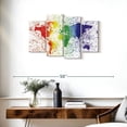 thumbnail image 3 of Elephant Stock Rainbow Splatter World Map Wall Art - Horizontal Multi Panel Canvas - Living Room Wall Decor - Map Multi Panel - White And Blue Decor - 36" x 22", 3 of 8