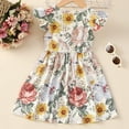 thumbnail image 5 of MXIEZI Baby Girls Flower Dress 18M-6Years Kids Ruffle Sleeve Dresses Sundress Tutu Dresses Toddler Summer Short Sleeve Party Princess Dress, 5 of 7