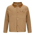 CTPDG Men's Solid Color Fashion Cargo Shirt Jacket Casual Lightweight