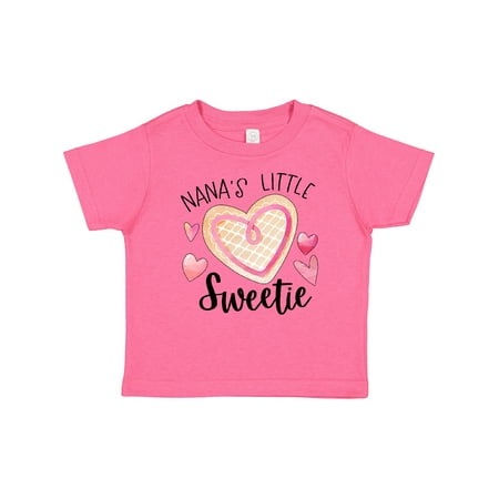 

Inktastic Nana s Little Sweetie with Pink Heart Cookie Boys or Girls Baby T-Shirt