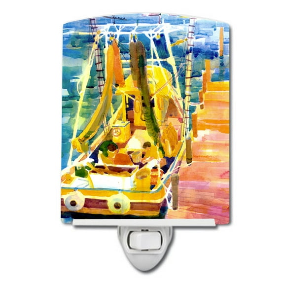 Caroline's Treasures 6022CNL Shrimp Boats Ceramic Night Light, 6x4x3", multicolor