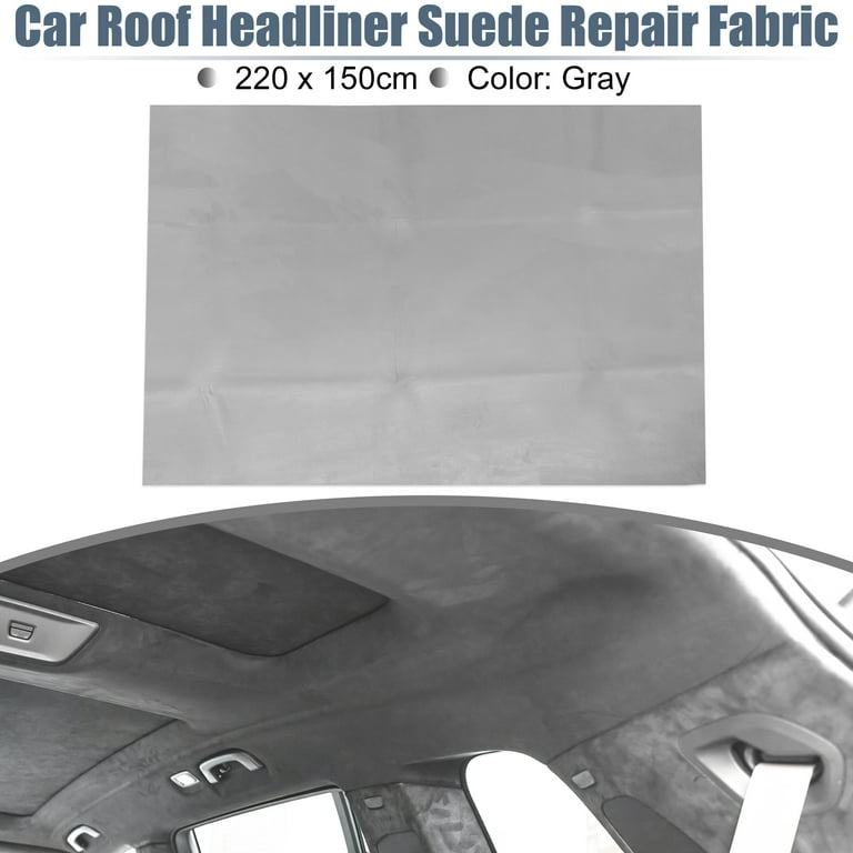 Unique Bargains Suede Headliner Fabric 87x60 Foam Backed for Car Interior  Roof Repair Gray