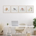 thumbnail image 2 of Stupell Industries Baby Jungle Animals & Flowers 4 Piece Birch Framed Print Under Glass Set, design by Carla Daly, 13 x 13, 2 of 10