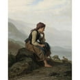 thumbnail image 2 of Johann Georg Meyer von Bremen 12x14 Black Ornate Wood Framed Double Matted Museum Art Print Titled: The Goat Shirt (The Little Goat Herder) (1869), 2 of 5