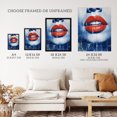 thumbnail image 3 of Lipstick Love Irresistible Lips Seduction in Blue and Red Large Wall Art Poster Print Thick Paper 18X24 Inch, 3 of 5