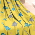 thumbnail image 3 of Yellow Cartoon Dinosaurs Pattern Blanket,Comfortable Soft Flannel Throw Blanket,All Season,Warm Lightweight Blankets for Sofa Bed Couch Living Room Chair,30"x40", 3 of 4