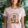 thumbnail image 5 of Graphic T-Shirt Just a Girl Who Loves Pumpkin Spice Raccoon Coffee Print for Women, Maroon, Size S, 5 of 6