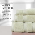 thumbnail image 2 of Home Weavers  Elegance Essentials 550GSM Cotton Zero Twist Super Absorbent Bath Towel Set of 3 Green - 27"x54", 16"x24", 13"x13", 2 of 5
