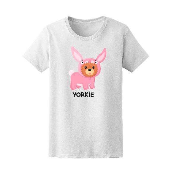 Cute Yorkie Terrier Bunny Tee Women's -Image by Shutterstock