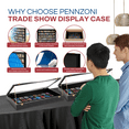 thumbnail image 3 of PENNZONI Trade Show Display Portable Case, Clear Acrylic Box w/ Wooden Dowels, Black w/ Green Felt, 3 of 12