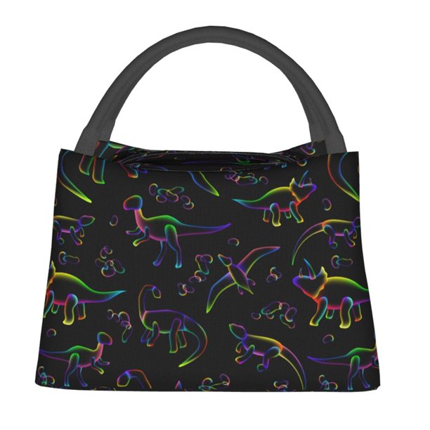 Fotbe Dinosaur Bolsa Térmica Portátil con Estampado, Bolsa de Entrega de Alimentos Aislada, Bolsa Reutilizable de Gran Capacidad para Comidas y Supermercado