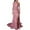 Pink, variant on Honeeladyy Sequin Prom Dress with Slit Womens V-Neck One-Shoulder Formal Evening Dress