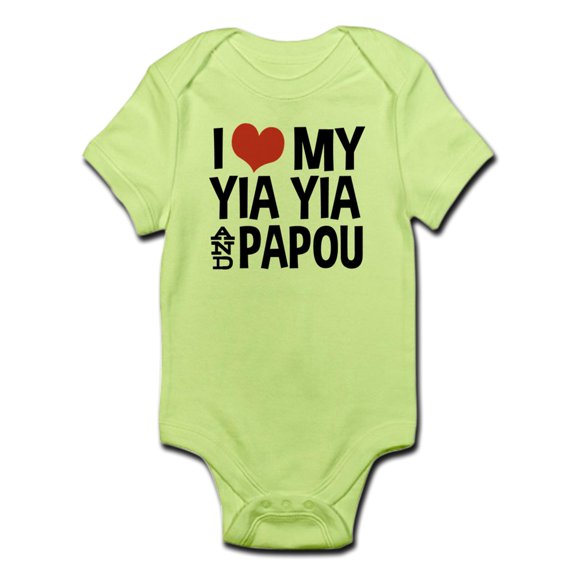 CafePress - I Love My Yia Yia And Papou Infant Bodysuit - Baby Light Bodysuit