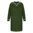 thumbnail image 6 of BADHUB Mens Nightgown Long Sleeve Loungwear, Sleep Henley Shirt Pajama Big & Tall Nightshirt Comfy Nightwear Army Green S, 6 of 6