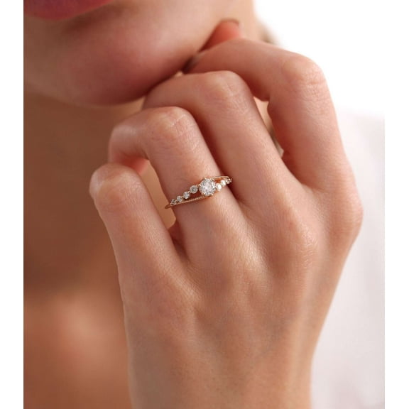 vylahjewellery Brilliant 1.50 Ct Round Cut Engagement Ring Plated White Gold Moissanite Diamond Ring for Special One