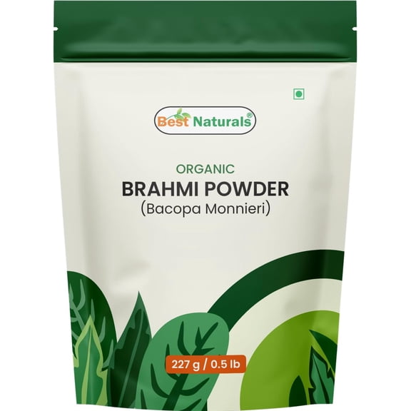Best Naturals Certified USDA Organic Brahmi Powder, 227 Gram, Gluten Free, GMO Free, Vegan